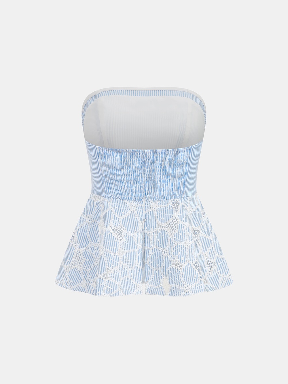 Commense SET Lace Panel Striped Top & Midi Skirt Set - Picture 10 of 16
